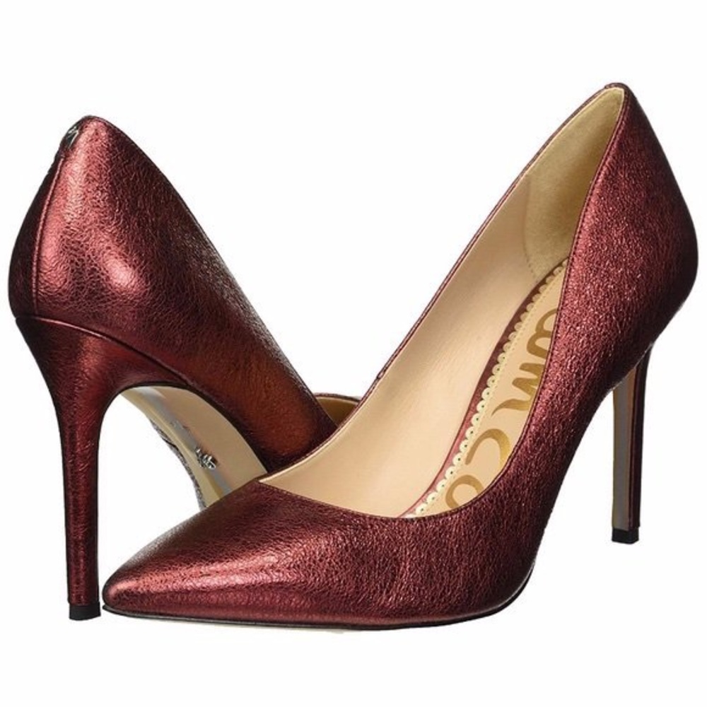 Sam Edelman Metallic Rust Pointed Pumps